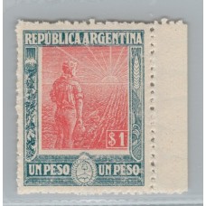 ARGENTINA 1912 GJ 359 ESTAMPILLA CON DOBLEZ DE PLANCHA NUEVA MINT U$ 17